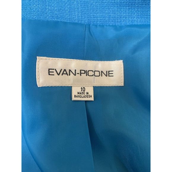 Evan Picone Blazer Women’s 10 Teal Blue Professional Suit Separates Jacket Lined - Picture 7 of 12